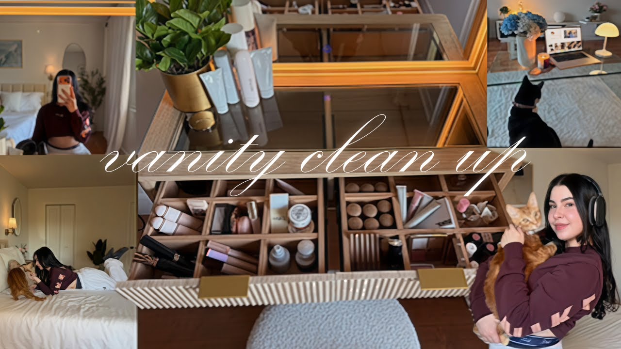 Vanity Clean Up | My First Video ✨☁️🤍