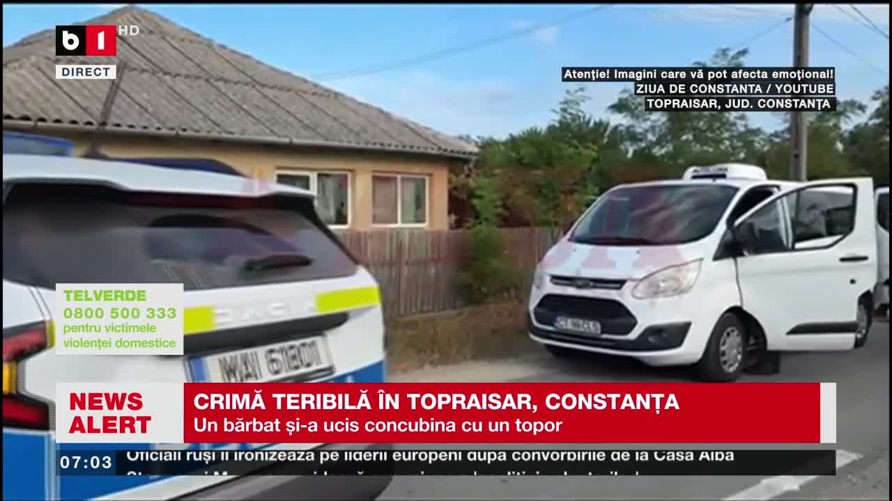 CRIMĂ TERIBILĂ &Icirc;N TOPRAISAR, CONSTANȚA.  Știri B1TV_20 aug.2025