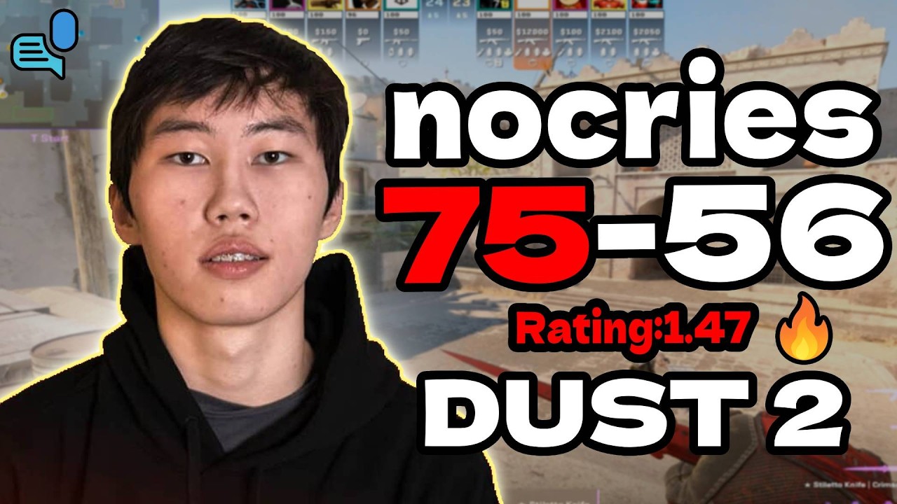 😯nocries 75 KILLS ON DUST 2 | Rating 1.47 | FACEIT NA | +VOICE | Feb 27, 2026