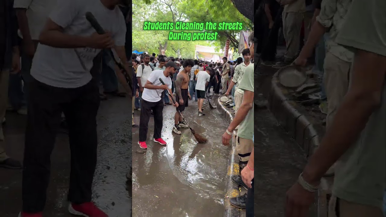 #Cleaning the #streets of #jantarmantar during #protest #ytshorts