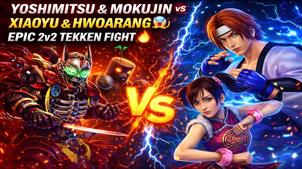 YOSHIMITSU & MOKUJIN 🆚 XIAOYU & HWOARANG 😱 | EPIC 2v2 TEKKEN FIGHT 🔥|