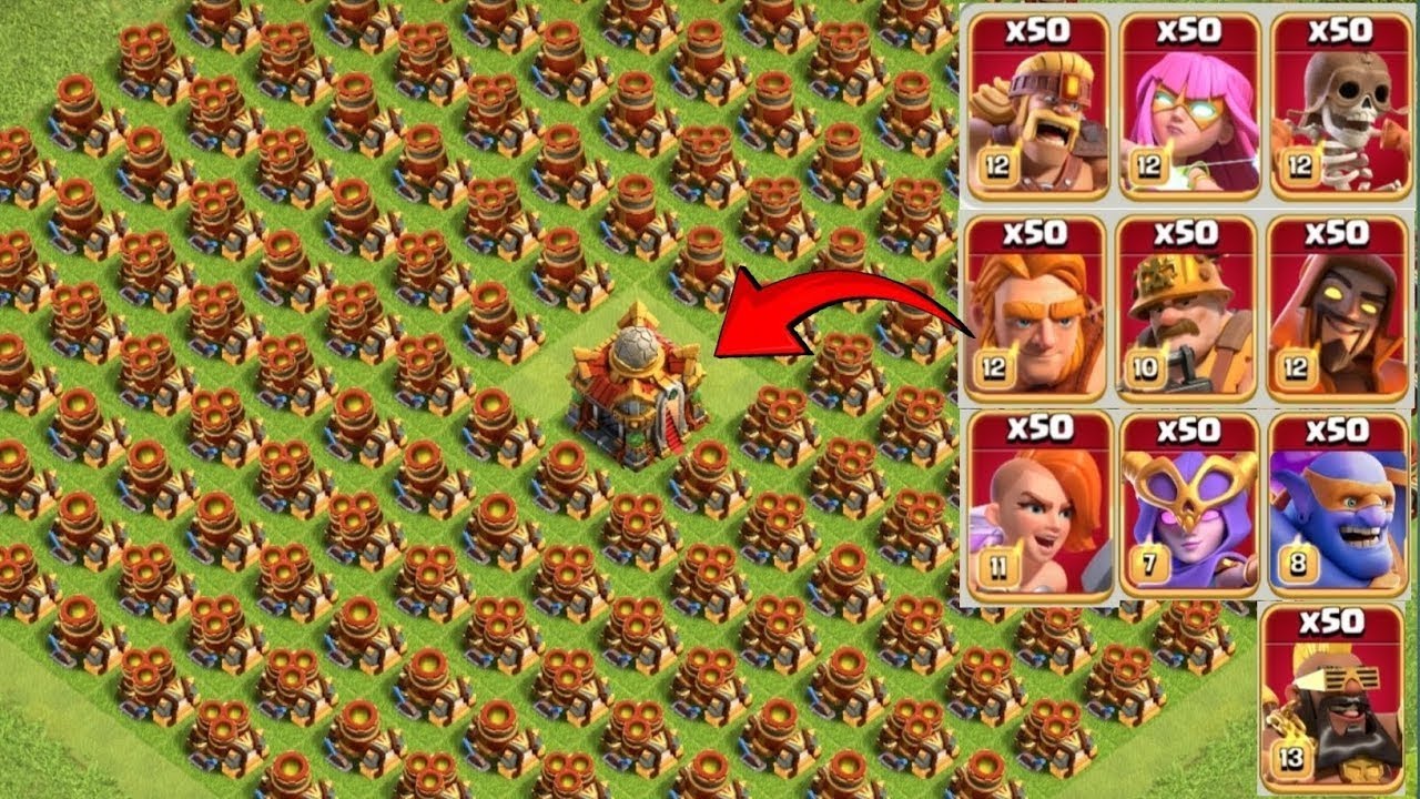 Max mortar base formation vs super troops attack clashofclans 