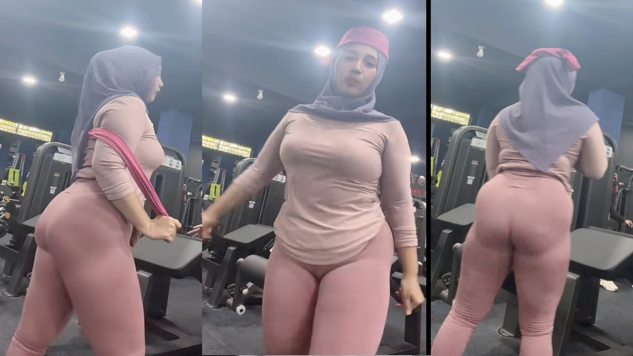 Hijab style sport gym fitness tray on  legging olahraga trening#yotubes