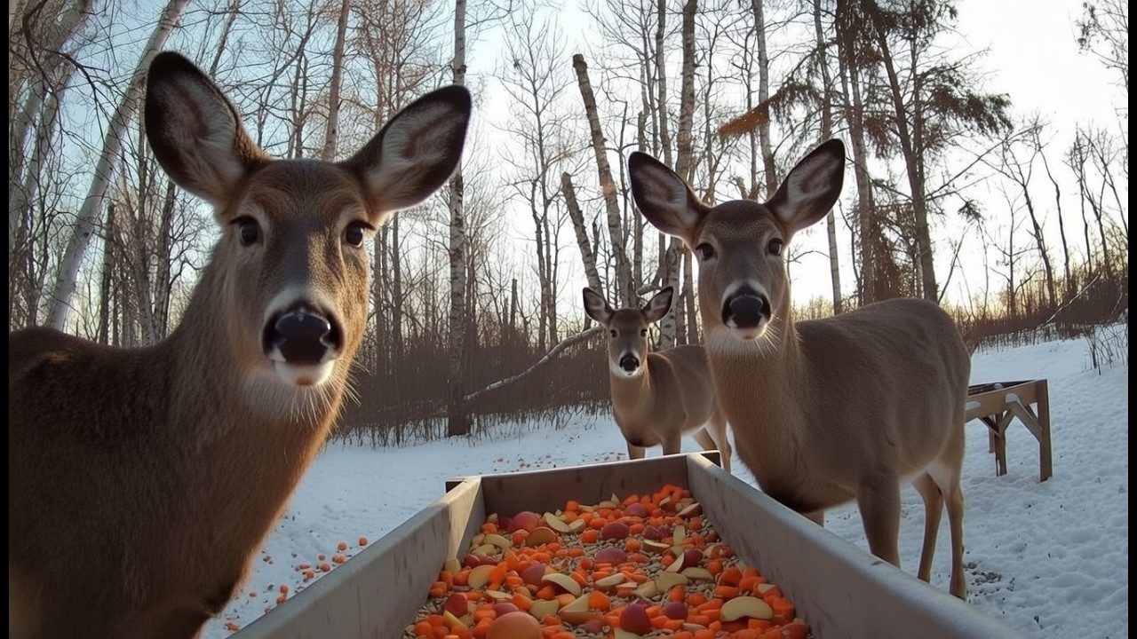 🦌 Deer Cam: Whitetail Deer Feeding in Relaxing Canadian Forest
