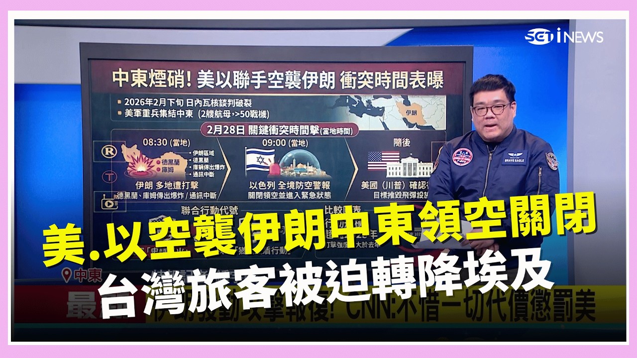 美.以空襲伊朗中東領空關閉 台旅客被迫轉降埃及  地緣政治風險瞬間升溫 週一台股恐動盪?!│國際關鍵字20260301│三立iNEWS