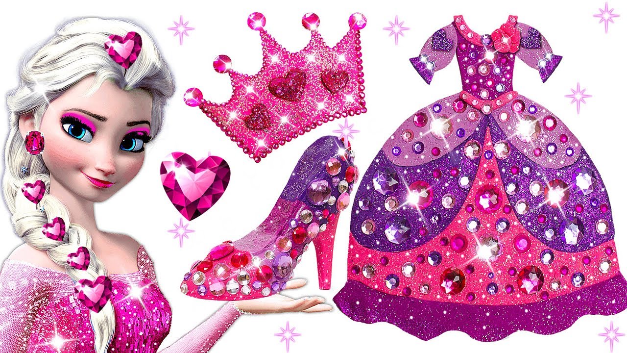 💎 How To Make Princess Elsa Play Doh Dress, Shoes & Crown DIY