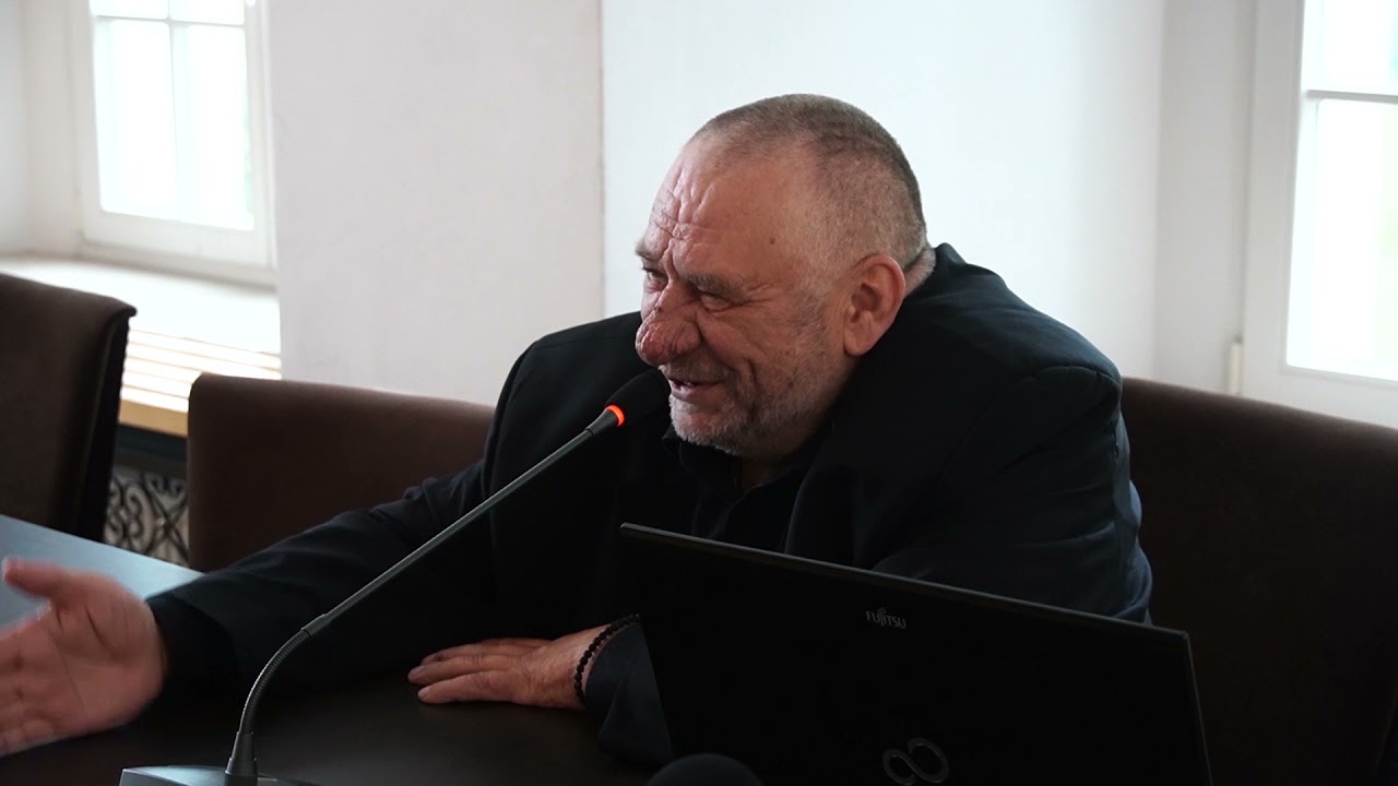 Prof.Leon Tarasewicz o twórczości Jerzego Nowosielskiego (zdjęcia Piotr Łozowik)