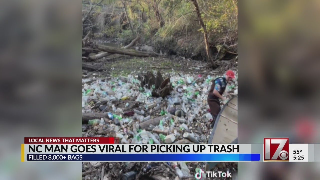 NC man goes viral for videos showing him picking up trash