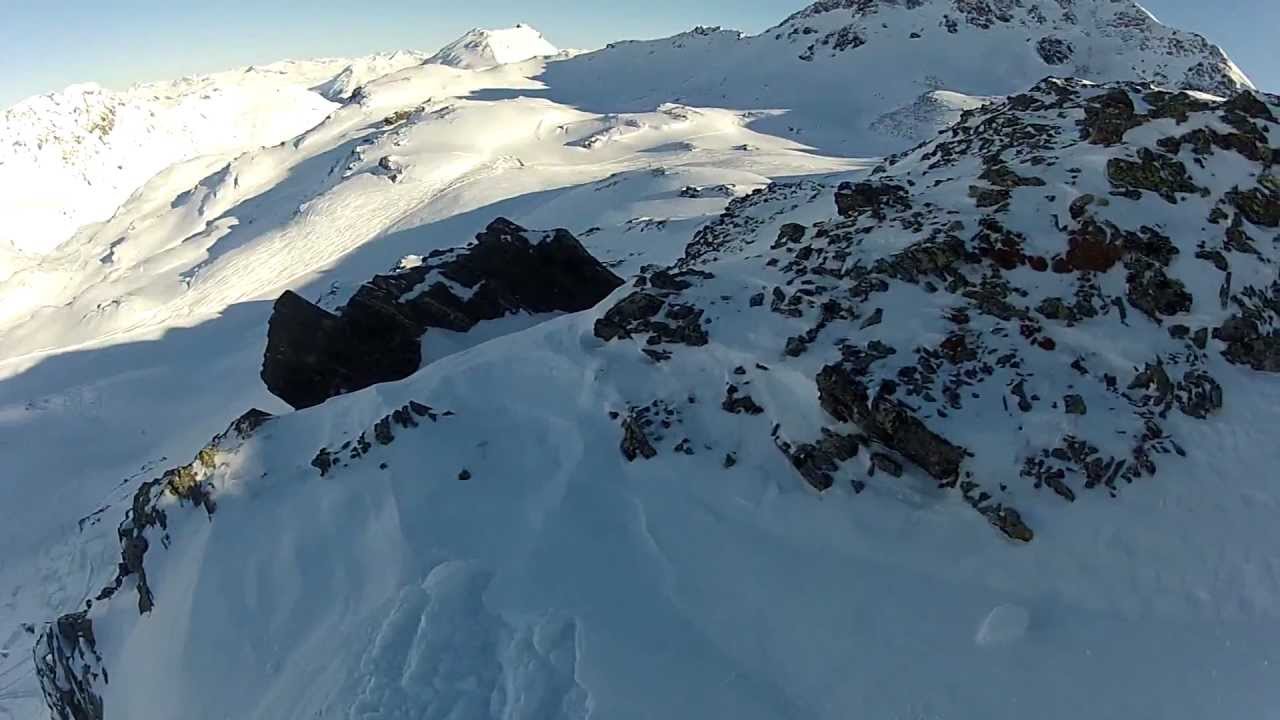 GoPro off-piste skiing on Rothorn, Lenzerheide, Switzerland