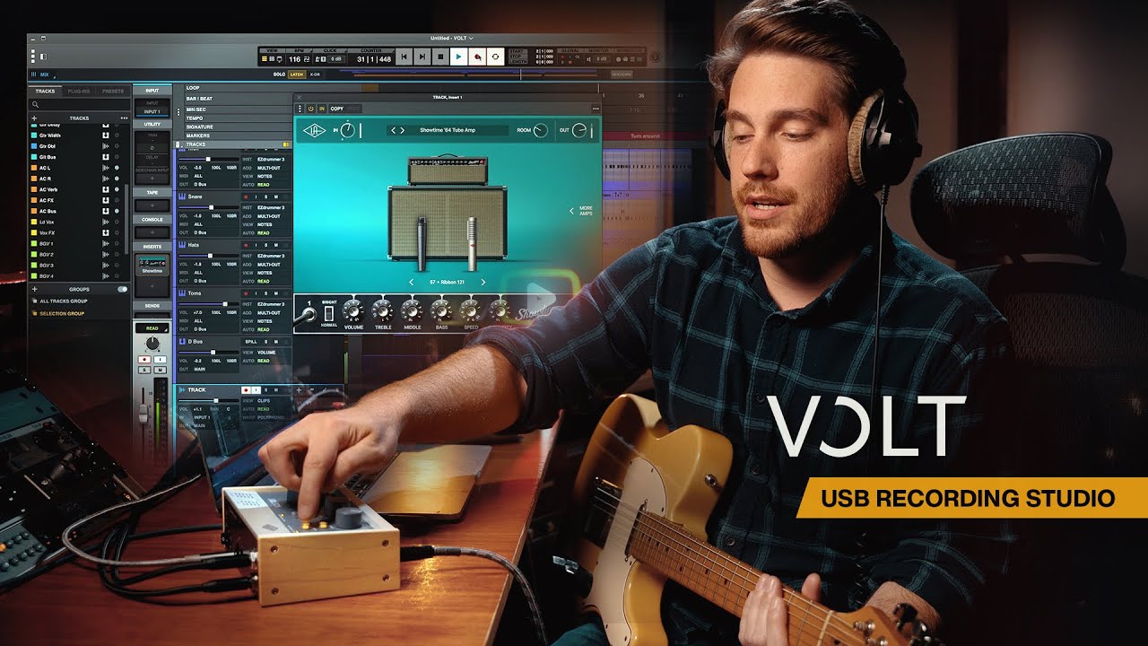Создание песни с помощью плагинов Volt, LUNA и UAD.
