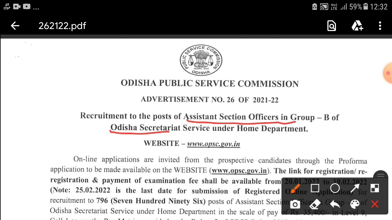 OPSC ASO RECRUITMENT 2022 | OPSC ASO VACANCY NOTIFICATION OUT... #shorts