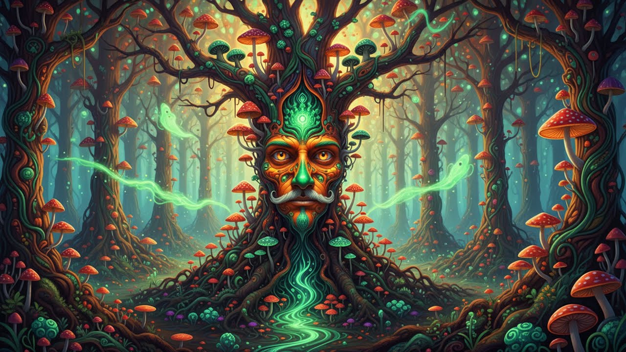 Psychedelic Trance 2025–2026 | Glowing Forest × Magic Mushrooms Hallucination Mix (AI Visuals)