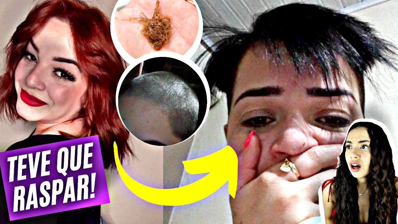 CABELEIREIRA MENTIU E O CABELO CAIU! PRECISOU RASPAR TUDO! (caso real com fotos e vídeos)😭