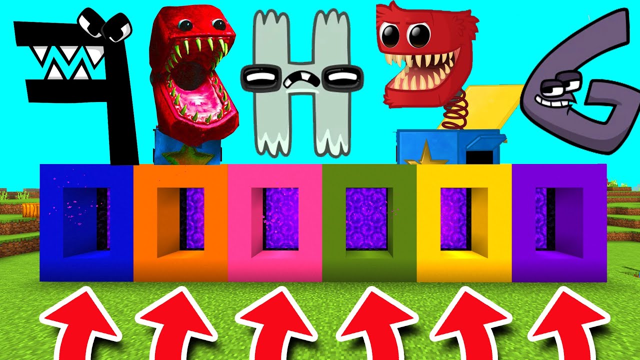 Minecraft PE : DO NOT CHOOSE THE WRONG PORTAL! (BOXY BOO & ALPHABET LORE)