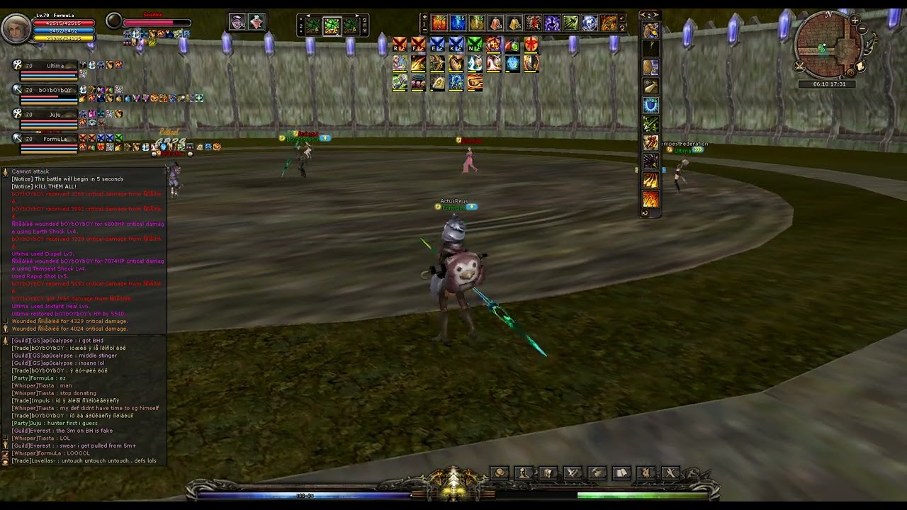 Shaiya Sanctuary - 4v4 Coliseum - 1v4 hunter style