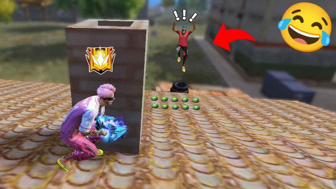free fire funny clips 340 😂 | ff wtf moments  | trolling enemies with Mini LaunchPad 😁