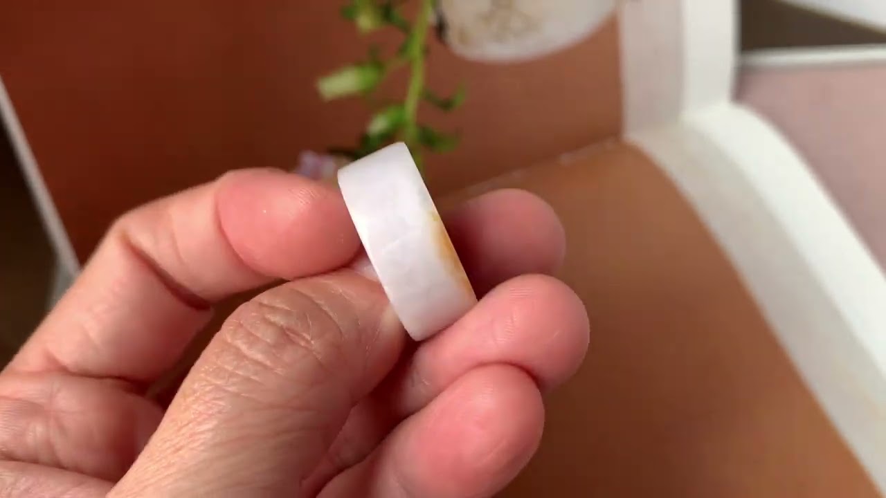 18.3mm A-Grade Natural Lavender Yellow Jadeite Ring Band No. 220560