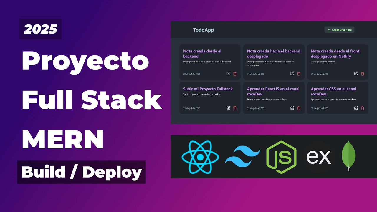 Proyecto Full Stack Construye una App de Notas con React js y MERN desde Cero a produccion