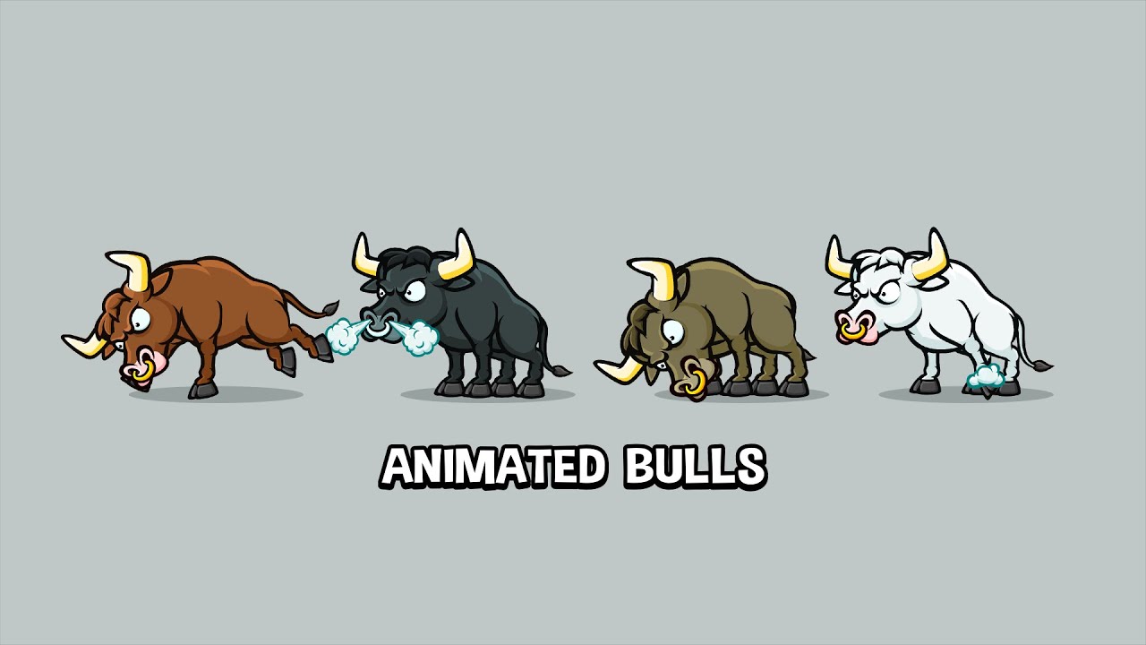 animated cartoon bull game sprite