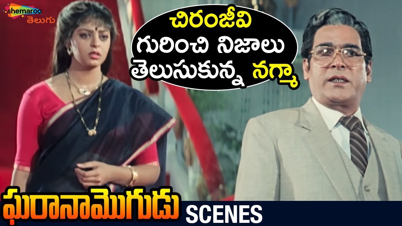 Nagma Learns Facts about Chiranjeevi | Gharana Mogudu Scenes | Vani Viswanath | Shemaroo Telugu