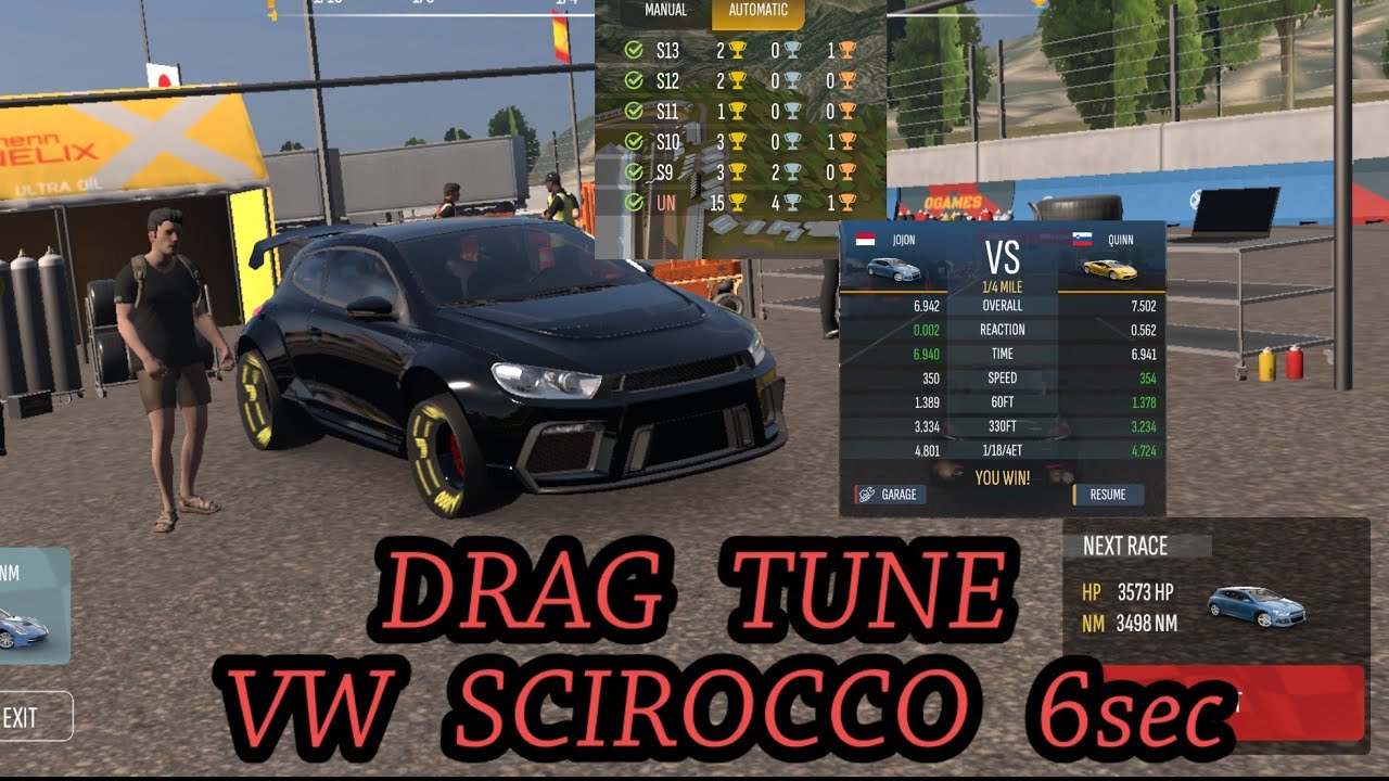 😱😱( VW scirocco ) drag 6 detik car parking multiplayer 2
