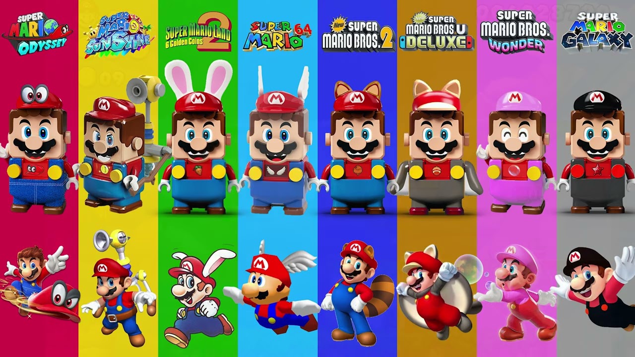 LEGO VS Game, Unofficial LEGO Super Mario Power-ups Suits comparison