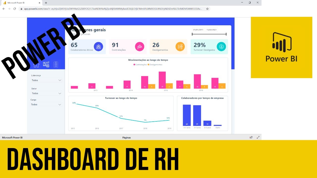 Power Bi Dashboard de RH (Recursos Humanos)
