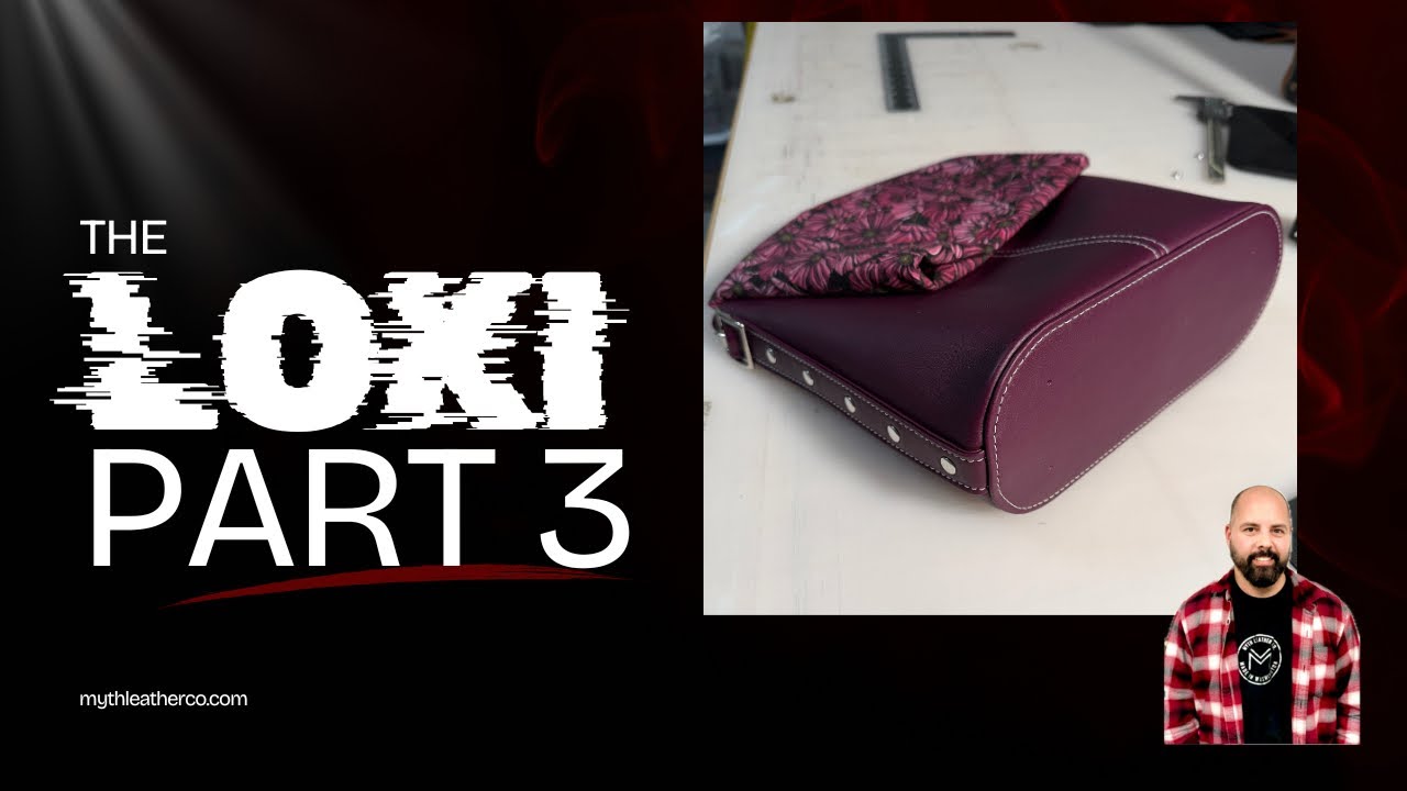 Making a leather shoulder bag from Italian leather - Purple LOKI, part 3