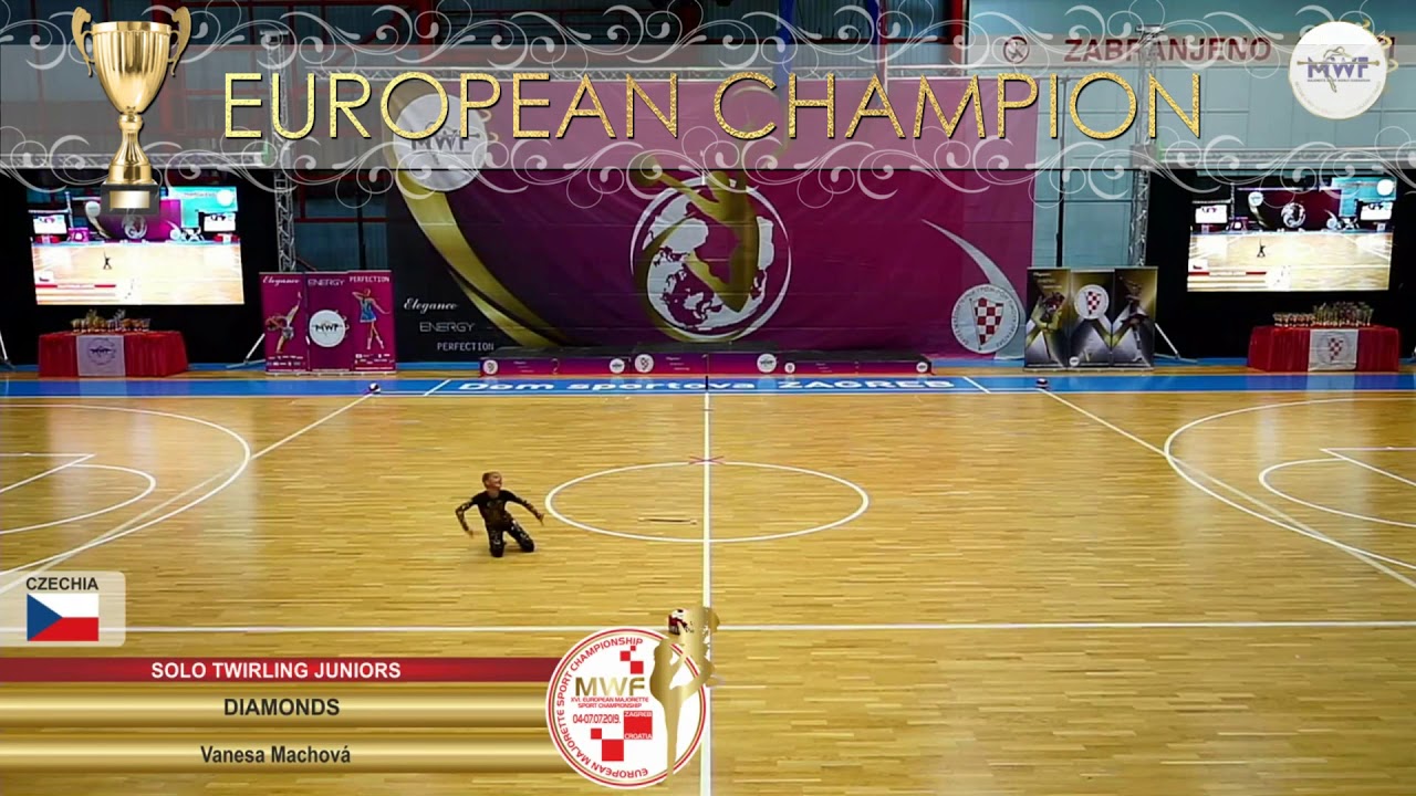 SOLO TWIRLING JUNIORS EUROPEAN CHAMPION: DIAMONDS, VANESA MACHOVA, CZECHIA