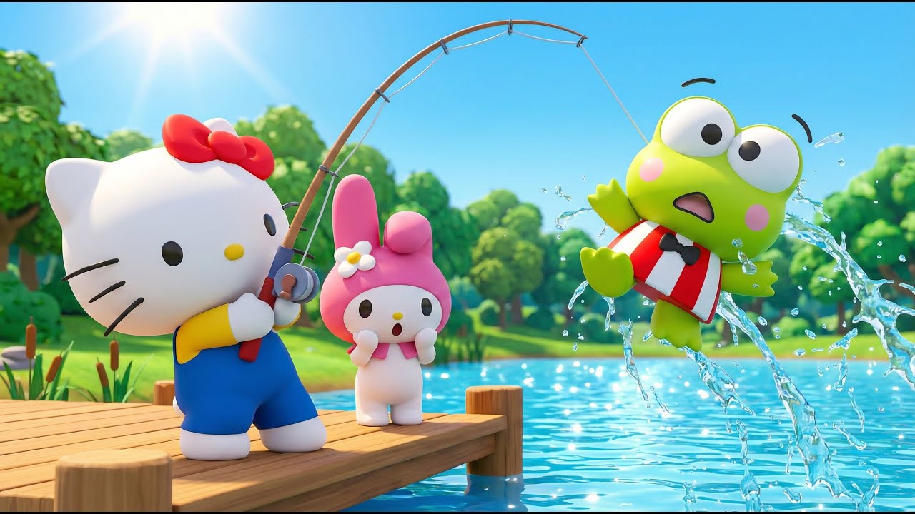 Hello Kitty : Hello Kitty Big Surprise Fishing with My Melody and Keroppi | Hello Kitty Animation