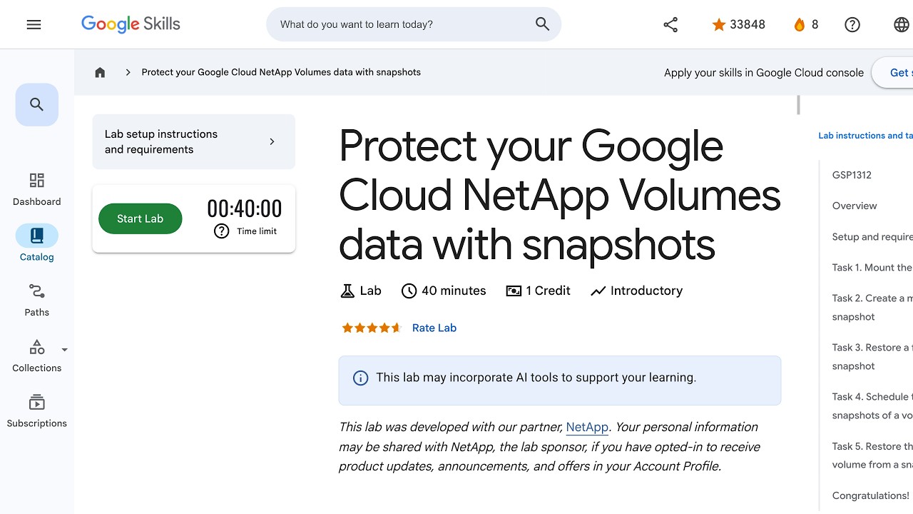 Protect your Google Cloud NetApp Volumes data with snapshots GSP1312