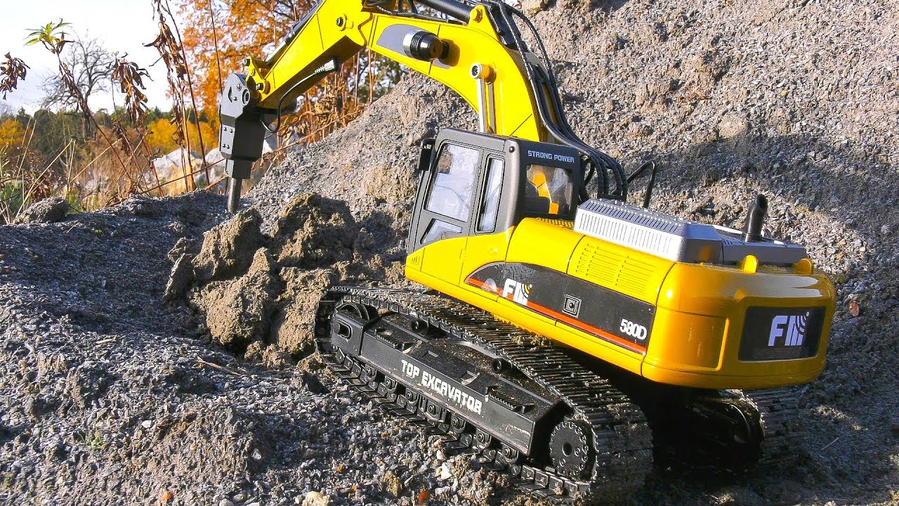 HUINA FM 1580 V2 FULL METAL RC EXCAVATOR AT HARD WORK!! AMEWI EXCAVATOR *CAT 322D