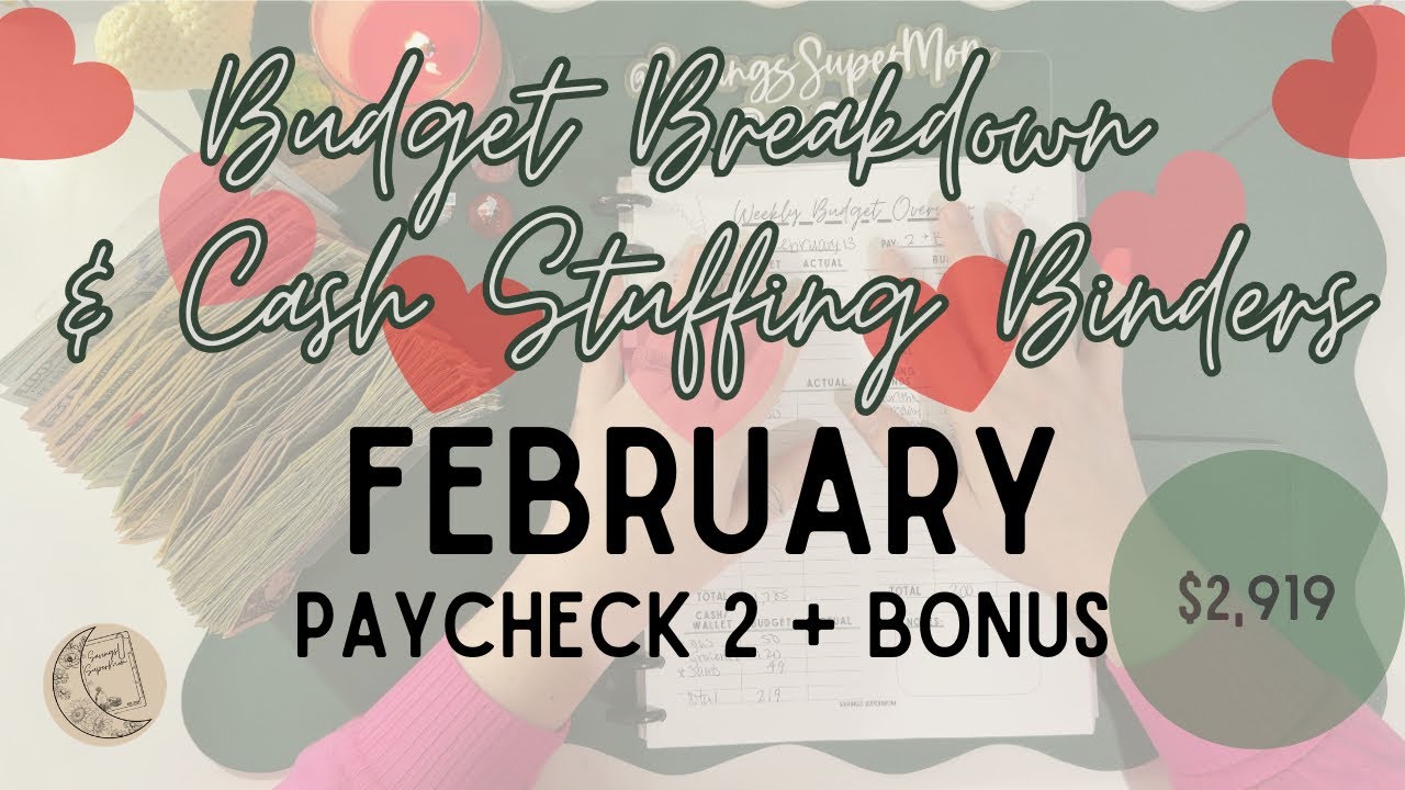 February Pay 2 + Bonus Check Budgeting and Cash Stuffing | Single Income | SAHM on a Budget