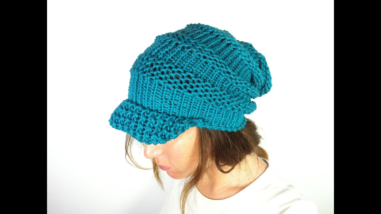 Cómo hacer un gorro caído con visera y telar circular  (Tutorial DIY)