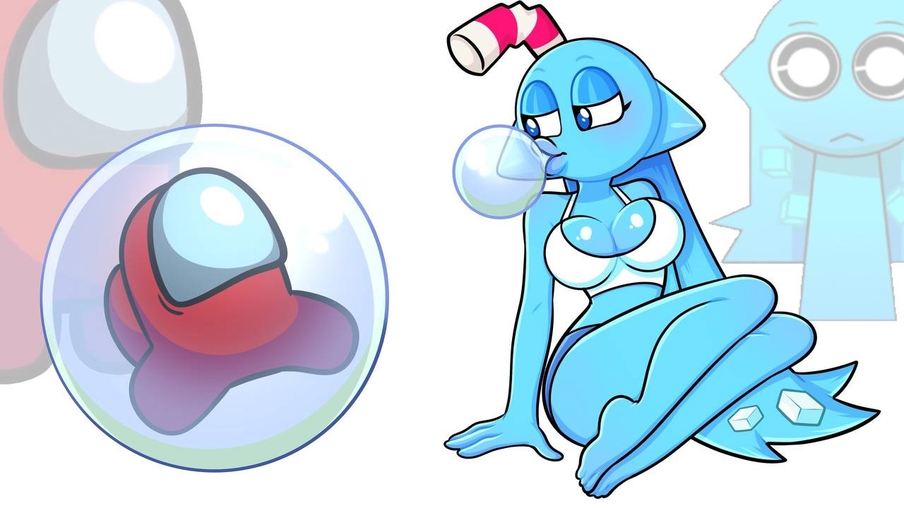 Mini Crewmate Kills Sprunki Characters AQUA COOL AS ICE PHASE 11 | Among Us