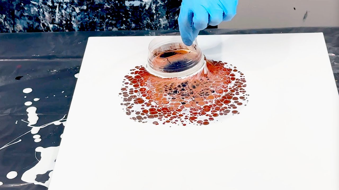 SAY WHAT!!!!  NEW Disrupted Open Cup Pour Using Earth Tones~~Fluid Art~Acrylic Pouring~298