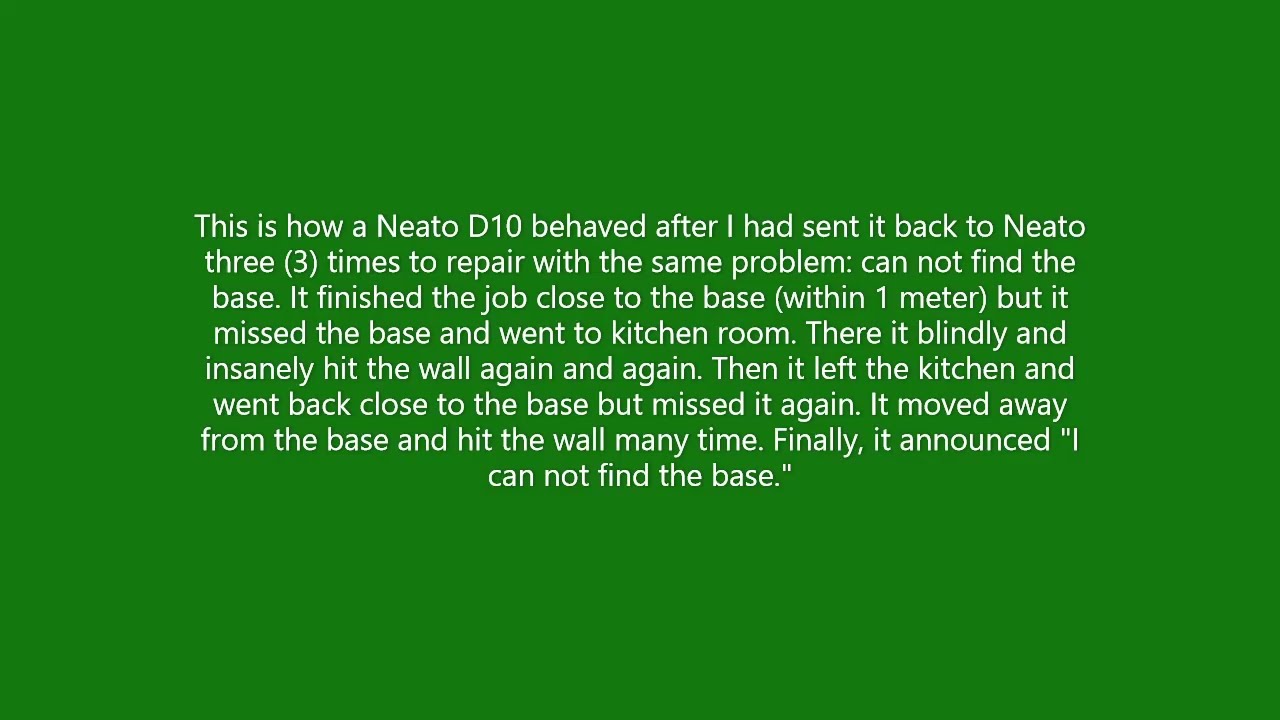 Neato Robot of Neato Quality - a Neato D10 After Three Repairs