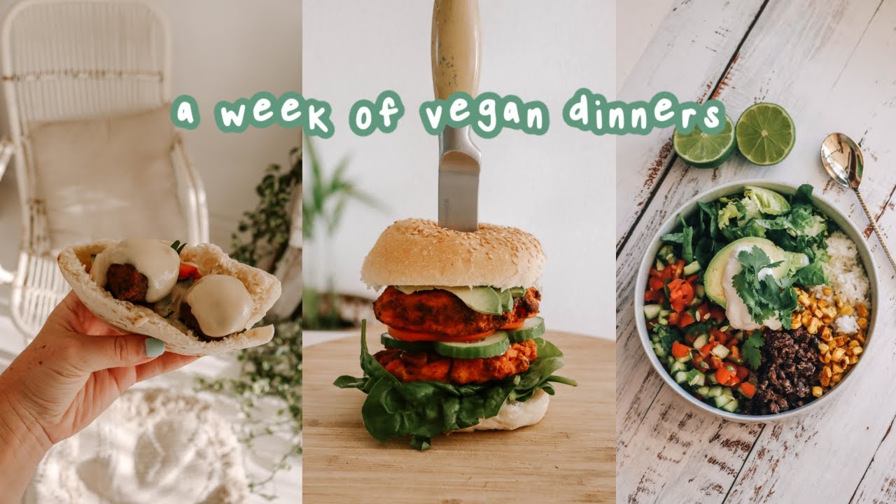 a week of DELICIOUS vegan dinner ideas 🍔 🥦 🍝