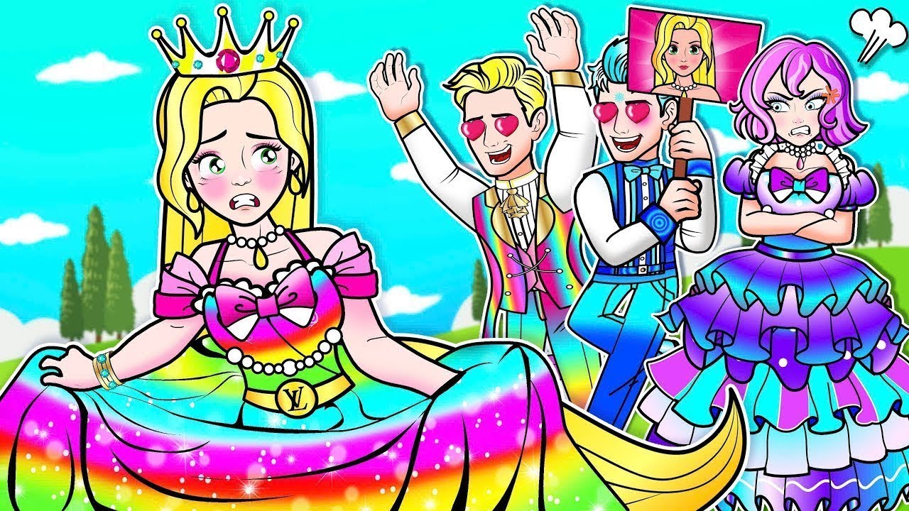 [🐾paper dolls🐾] Broken Heart Daughter and Rainbow Family | Rapunzel Compilation 놀이 종이