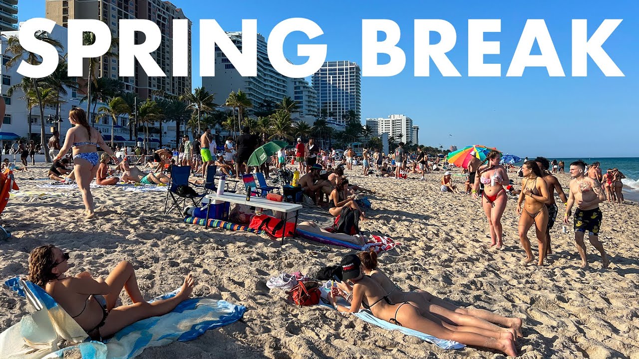 Spring Break 2025 LIVE Fort Lauderdale Beach Florida Crowds