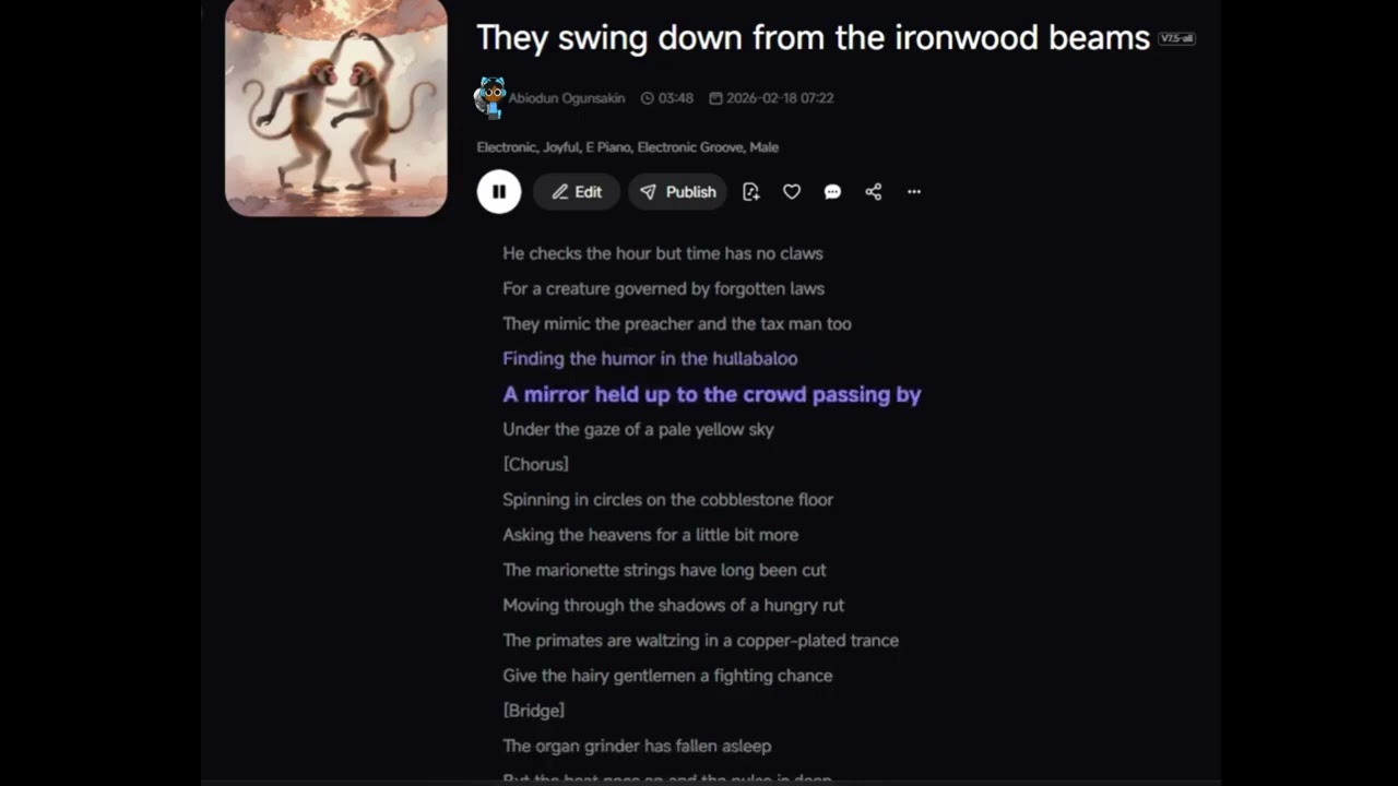 They swing down from the ironwood beams