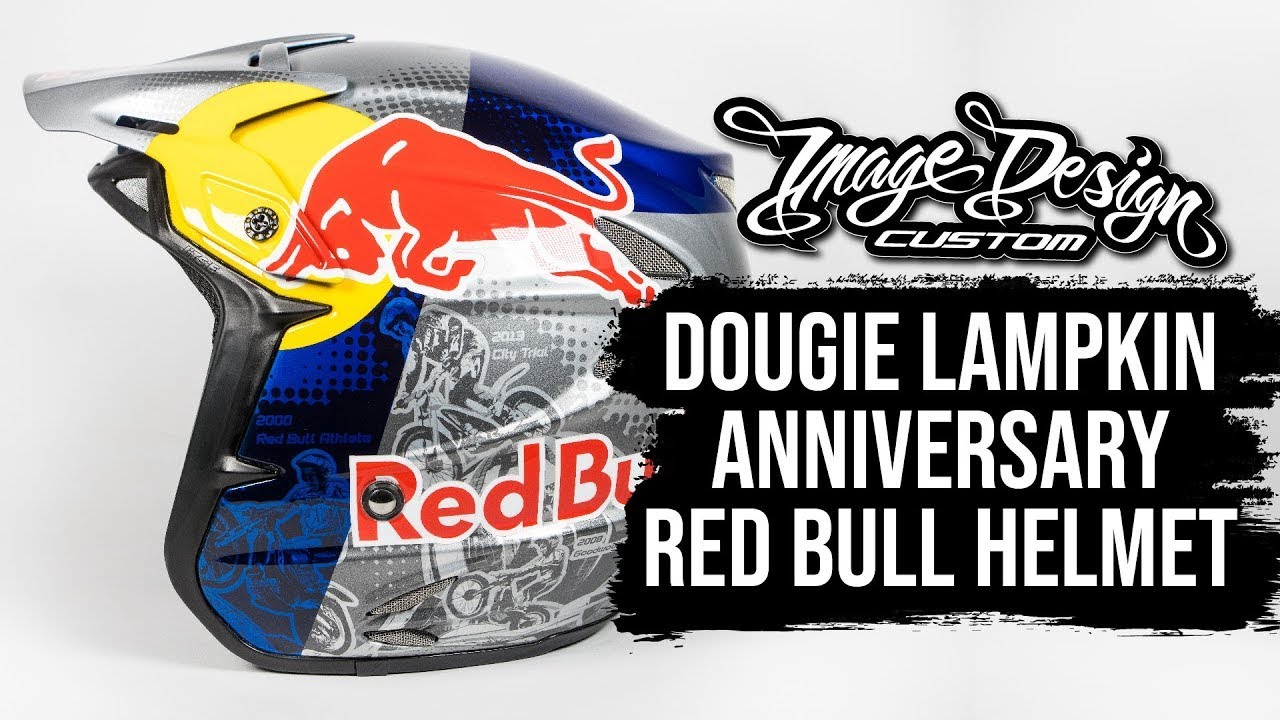Painting Dougie Lampkin's 20th Anniversary Custom Red Bull Helmet! // Image Design Custom
