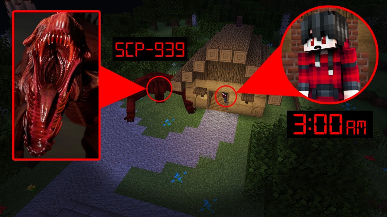 ถ้าเกิด!! ดูหนังตอนตี3 ผีหมาแดงนักล่าเนื้อ SCP-939 - (Minecraft ดูหนังตี3)