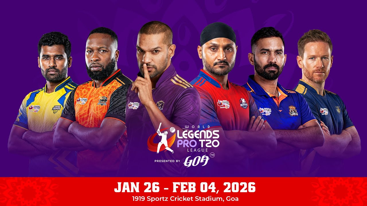 Cricket Legends Clash in Goa | World Legends Pro T20 League | Jan 26-Feb 04, 2026 | Live on Youtube