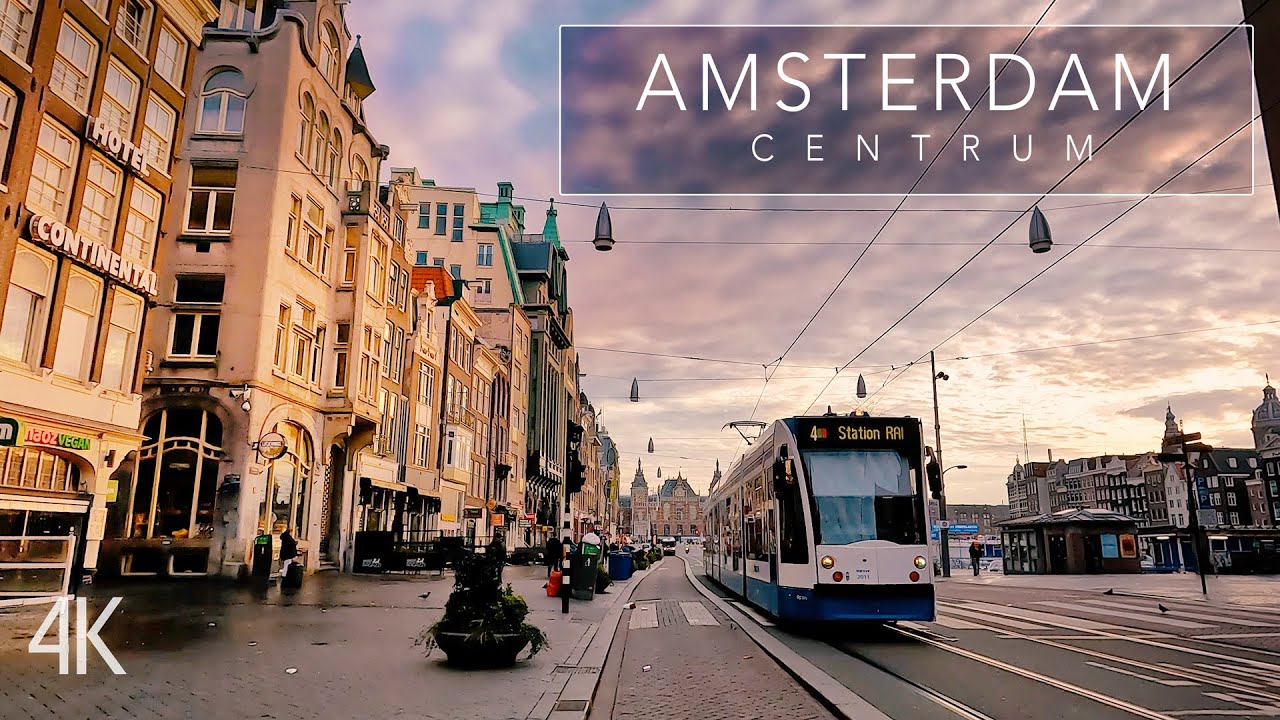 Amsterdam Centrum - Cinematic Walking Tour / Virtual Run 4K film