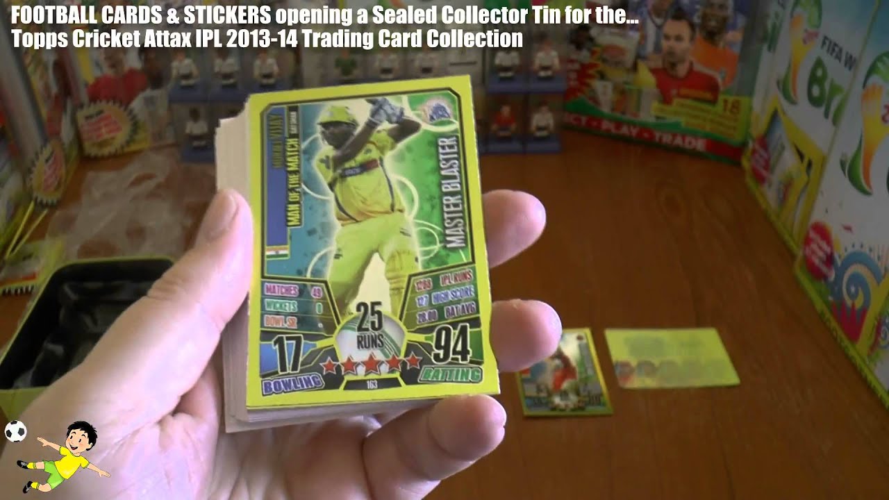 UNBOXING COLLECTOR TIN ☆ topps CRICKET ATTAX 2013/2014 IPL ☆ KOHLI LE ☆ opening