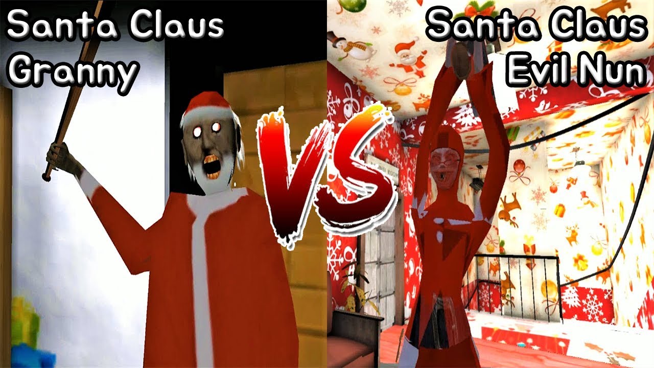 Santa Granny vs Santa Evil Nun || Christmas Mod Battle || Horror Game - 산타 그래니 vs 산타 미친수녀 배틀