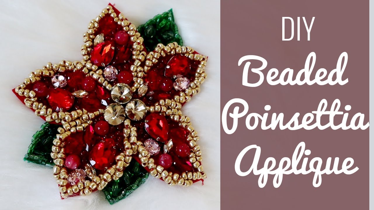 DIY Beaded Poinsettia Applique