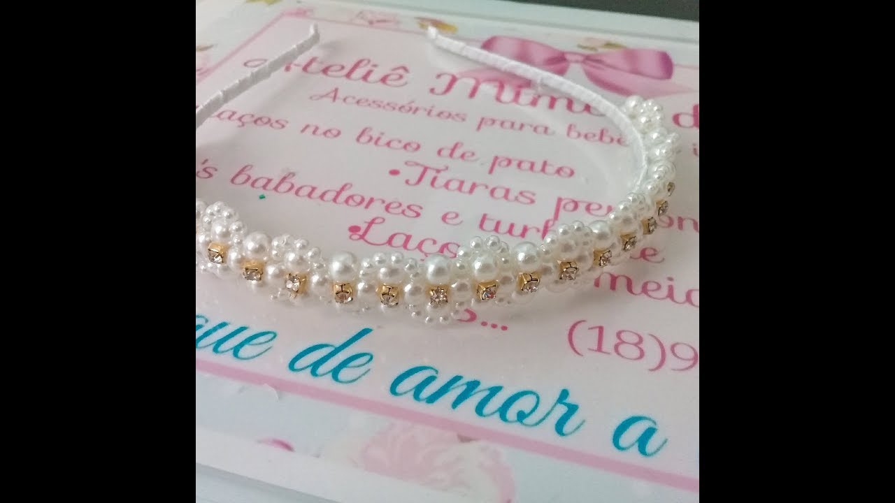 Tiara de pérolas n°6 e n°3 e strass fácil de fazer ♡  |Suh Bessone Aula 33