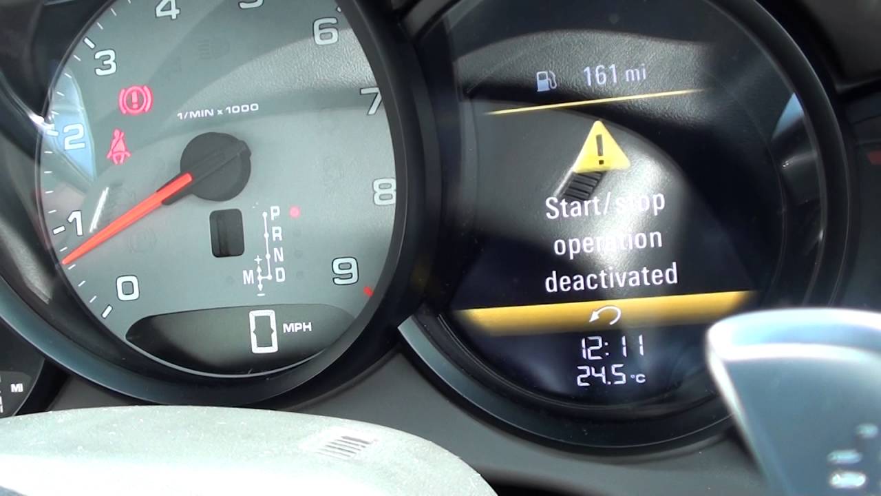 Объяснение деактивации функции Porsche Start Stop